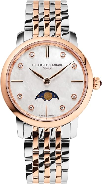 Frederique Constant Women's Analogue Swiss Quartz Watch with Stainless Steel Strap FC-206MPWD1S2B